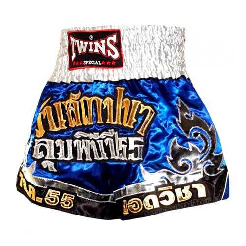 Шорты для тайского бокса Twins T-20 THAI BOXING SHORTS бело-голубые в Кант