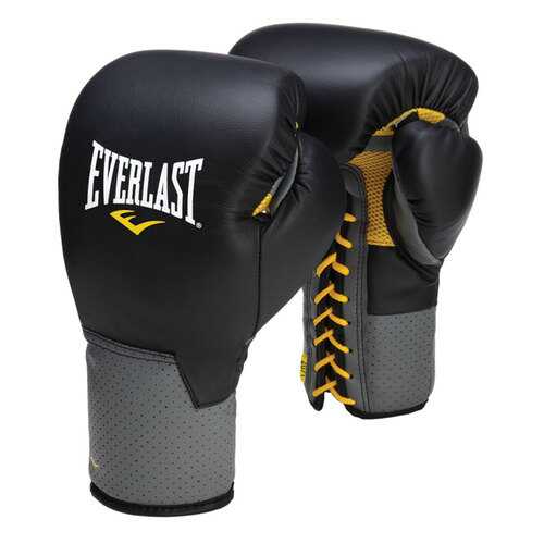 Боксерские перчатки тренировочные Everlast Pro Leather Laced черные 10 унций в Кант