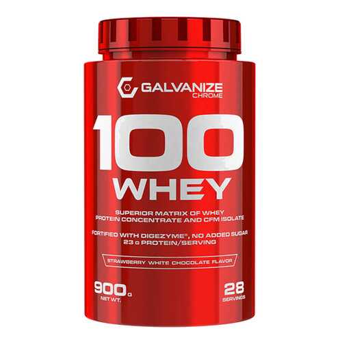 Протеин сывороточный GALVANIZE 100 Whey Protein 900 г вкус: Клубника со сливками в Кант