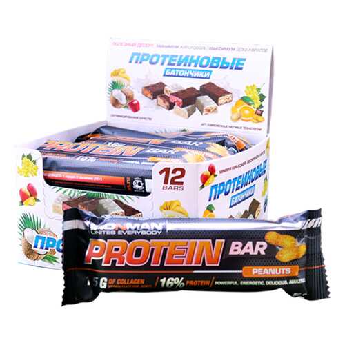 Батончик Ironman Protein Bar 12 50 г, 12 шт., орех в Кант