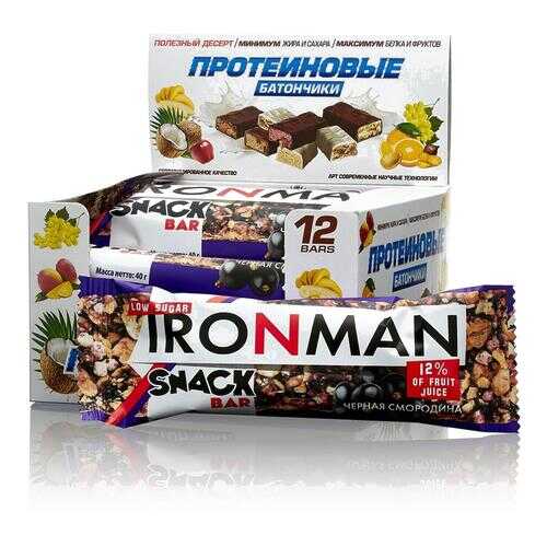 Батончик Ironman Snack Bar 12 40 г, 12 шт., черная смородина в Кант