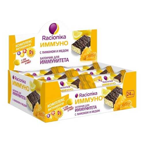 Батончик Racionika Immuno 24 30 г, 24 шт., лимон в Кант