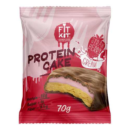 Fit Kit Protein Cake 70 г мини-набор из 3 шт Клубника со сливками в Кант