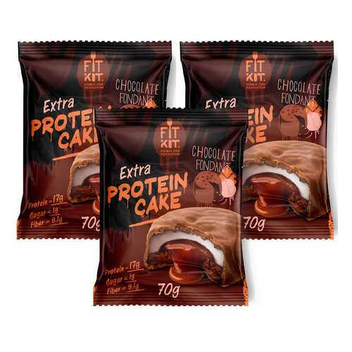 Печенье Fit Kit Extra Protein Cake 70 г, 3 шт., шоколадный фондан в Кант