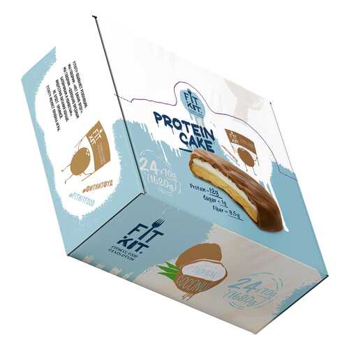 Печенье Fit Kit Protein Cake 24 70 г, 24 шт., тропический кокос в Кант