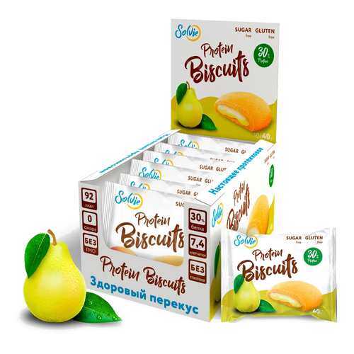 Печенье Solvie Protein Biscuits Груша 40г (коробка 10шт) в Кант