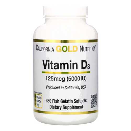 Витамин D3 California Gold Nutrition Vitamin D3 5000 IU 360 капсул в Кант