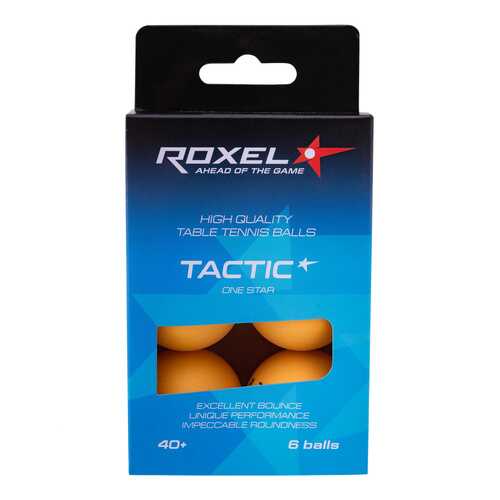 Мяч для настольного тенниса Roxel Tactic 1* 6 шт., оранжевый в Кант