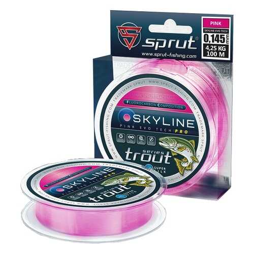 Леска монофильная Sprut Skyline Evo Tech Pro Pink 100 м, 0,355 мм, 12,55 кг в Кант