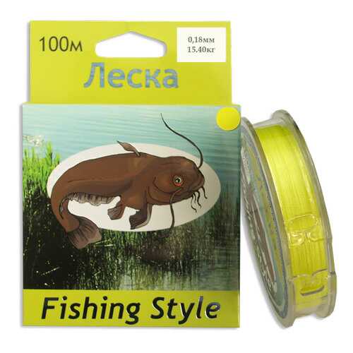 Леска плетеная Fishing Style RL2902 0,18 мм, 100 м, 15,4 кг желтая в Кант