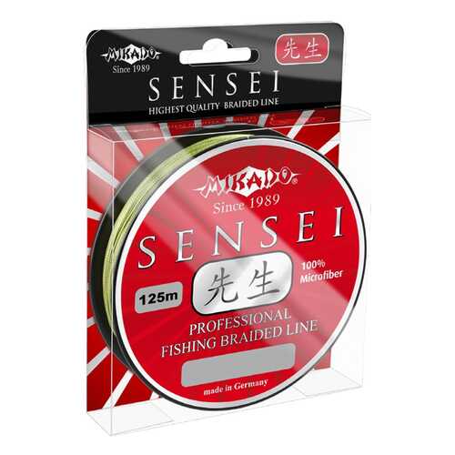 Леска плетеная Mikado Sensei 0,3 мм, 125 м, 29,1 кг green в Кант