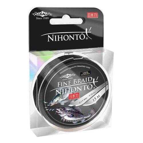 Шнур плетеный Mikado Nihonto Fine Braid 0,14 мм, 15 м, 9,7 кг black в Кант