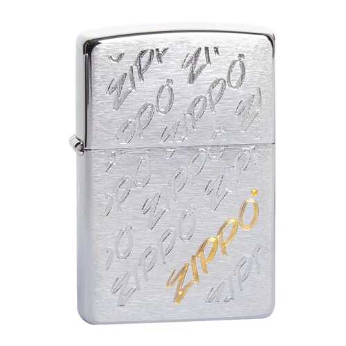 Зажигалка Zippo Repeating Logo Brushed Chrome в Кант